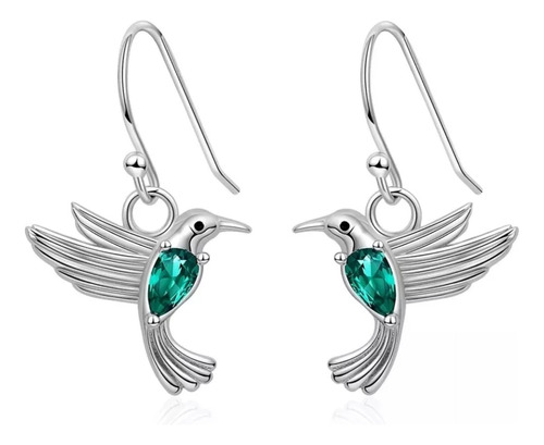 Aros Colibrí Pendientes Joya Mujer Regalo Juvenil -plata 925