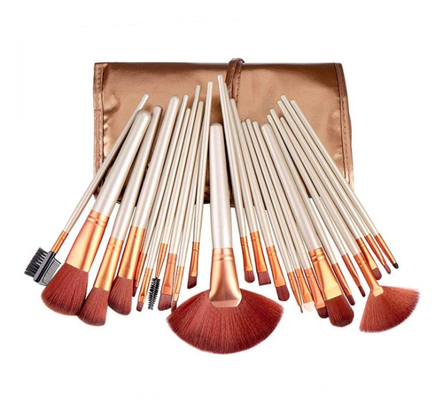 Set Completo 24 Brochas Maquillaje Pinceles Estuche Make Up