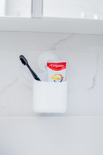 Soporte Organizador Para Baño Adhesivo Multifuncional Ordene Blanco