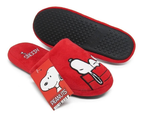Imagem 1 de 7 de Pantufa Chinelo De Quarto Snoopy Vermelho - Original Peanuts
