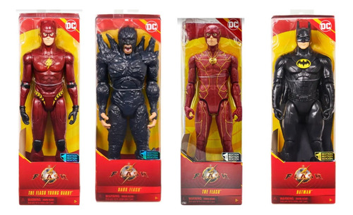 4 Figuras De Accion Dc Comics Flash Batman Dark Flash