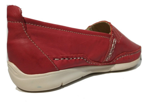 Imagen 3 de 9 de Zapato Náutico Cuero Rojo Hombre Cuero Forrado En Cuero!!