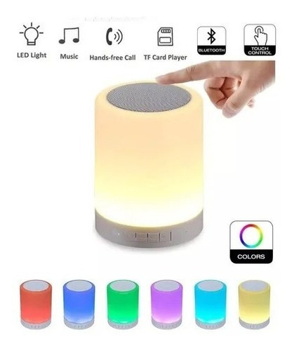 Bocina Lampara Led Bluetooth Touch Recargable Rgb