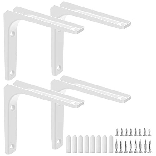 Paquete De 4 Soportes De Estante L De Metal De 4 Pulgad...