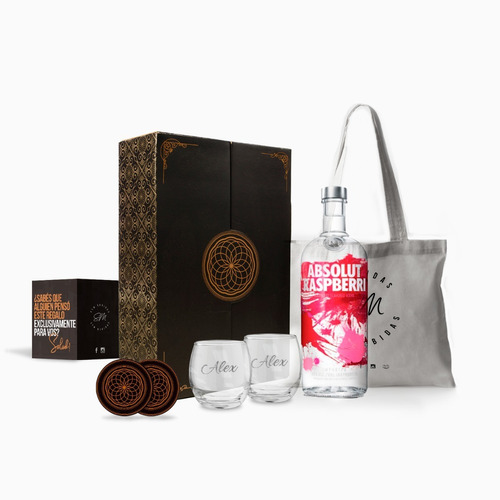 Experiencia Box Absolut Raspberry + 2 Vasos Personalizados