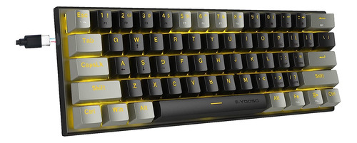 Teclado Para Juegos E-yooso, Interruptor Azul/60% Mecanico