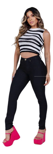 Calça Feminina Jeans Cintura Alta Com Lycra Barata Qualidade