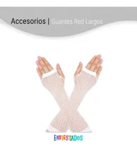 Comprar Guantes Red Fluo Largos Cotillon Mintones Sin Dedos Retro