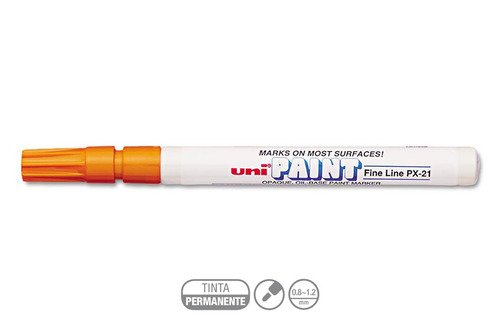 Caneta Marcador Permanente Uni Paint Marker Px21 Laranja