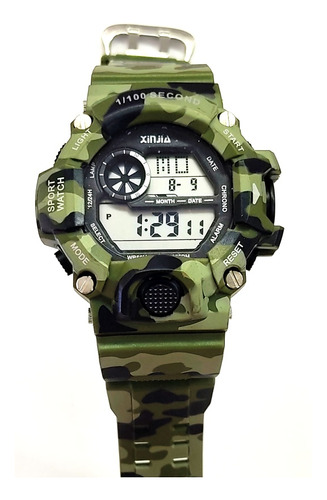 Reloj Shock Camuflado Resistente Al Agua 20 Mts Luz Led