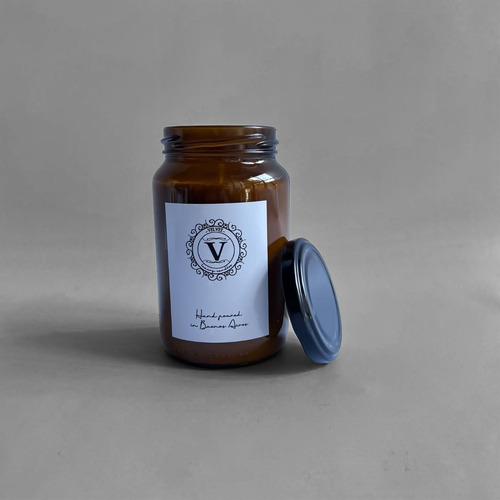 Imagen 1 de 2 de Vela De Soja En Frasco De Vidrio Aroma De Vainilla 300ml