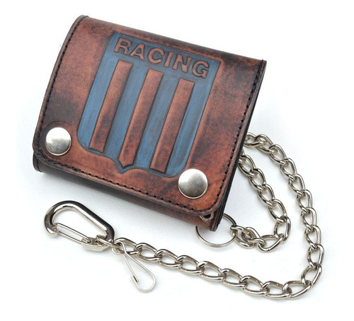 Billetera De Cuero - Biker Wallet Racing Club - Con Cadena