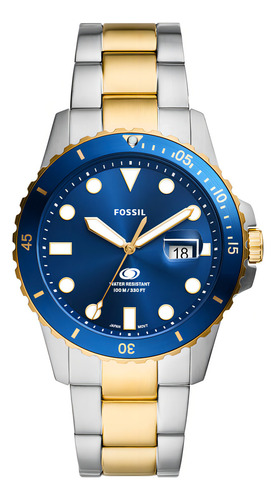Relógio Fossil Masculino Blue Bicolor - Fs6034/1kn