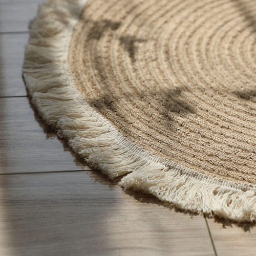 Nuevo Borla De La Alfombra Del Área Del Yute Natural For Las