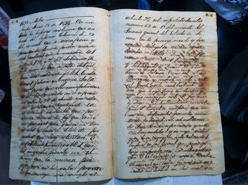 Antiguo Documento De 1850 Y 1851 Papel Sellado,selló Cuarto