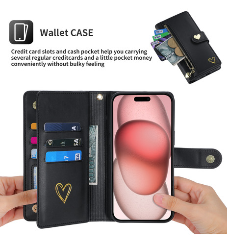 Funda Para Teléfono Google Series, Cartera Con Solapa, Tarjetero Y Correa Para La Muñeca