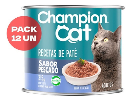 Lata Champion Cat Adulto Pescado Pack 12un Mp