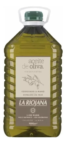 Aceite Oliva Agroecologico La Riojana X5 Litros Mediterraneo