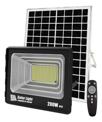 Foco Led 200w Reflector Para Exterior Con Sensor Panel Solar