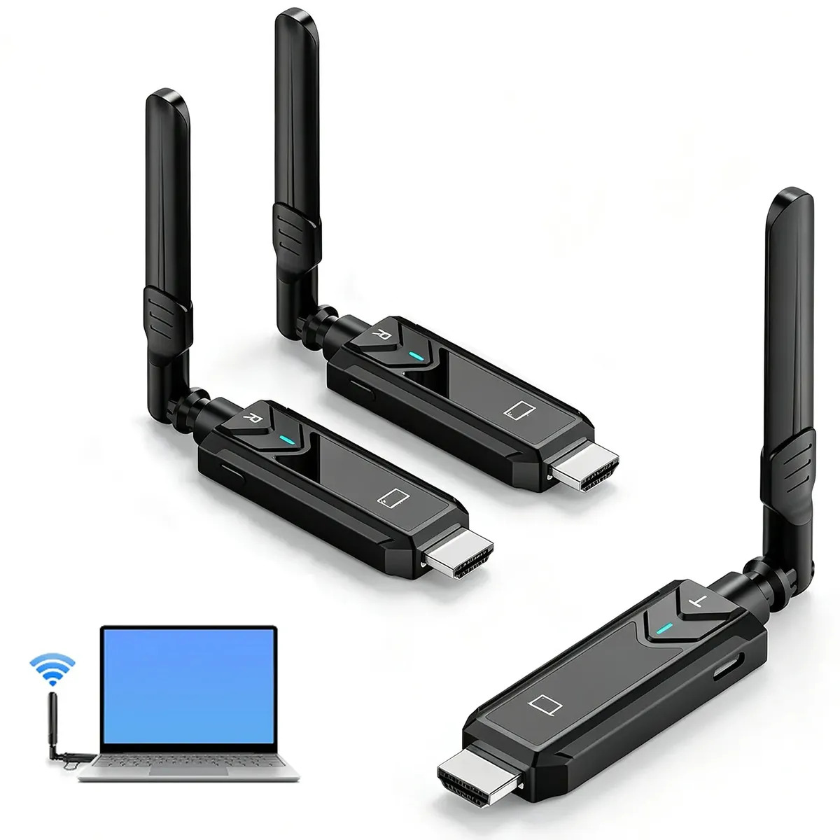 Adaptador HDMI Inalámbrico PWAY Doble Banda 5G, 1 Transmisor y 2 Receptores para TV, Laptop y Proyector