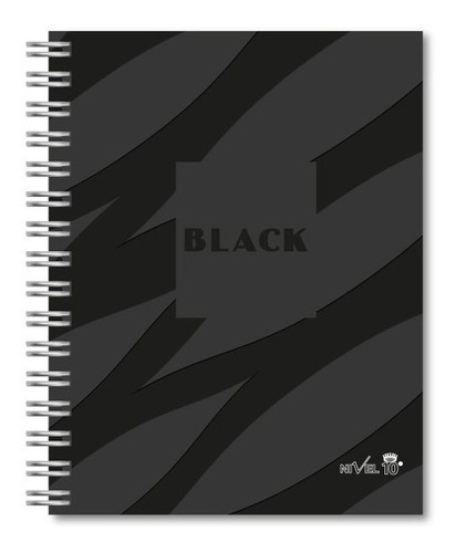 Cuaderno A4 Nivel 10 C/espiral 120hs T/dura Black Rayado
