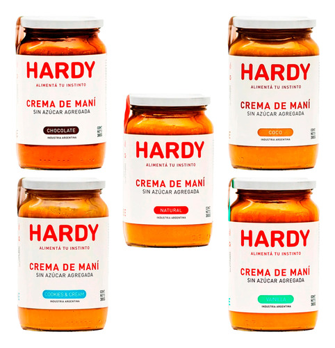 Crema De Mani 380 Grs Hardy Sin Azucar Agregada Promo X 5