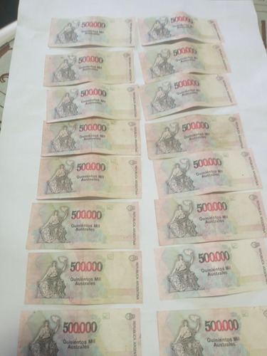 Billetes De Argentina 500000 Australes Lote De 16 Unidades (Usado)