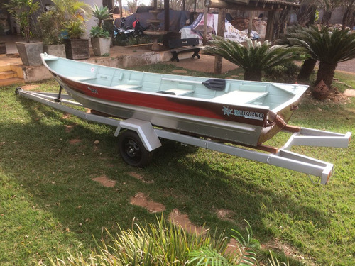 Barco Rebitado 5,00m, Motor 15hp Super Mercury, Carreta