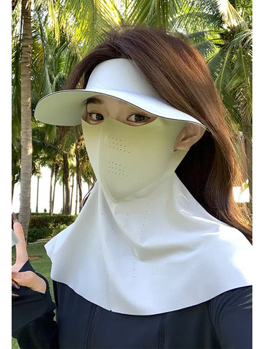 Máscara De Protección Solar Facemini Hat Ice Silk, 2 Unidade