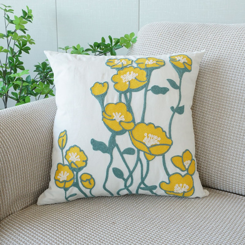 Yellow Flower Wind Chime-142g - 45*45cm (pillowcase) (green