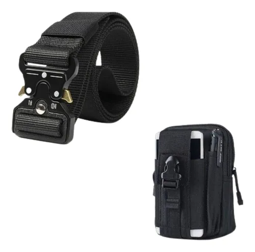 comprar Cinto Tático Militar Com Fivela De Engate Rápido + Pochete 