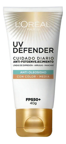 Loréal Paris Uv Defender Anti Brillo C/color Medio Fps50 40g