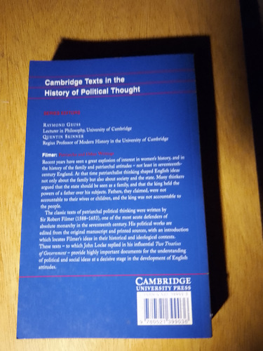 Filmer, Patriarcha And Other Writings