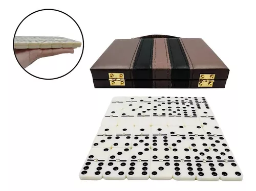 Jogo de Domino No Estojo Osso Branco 28 Peças - Pequeno - Shop Macrozao