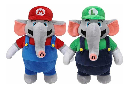 Peluche De Súper Mario, Figura De Mario Y Luigi Elefante