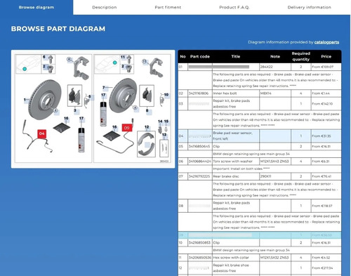 Sensores Balatas Freno Kit Bmw 135 235 335 435 13-1 Original