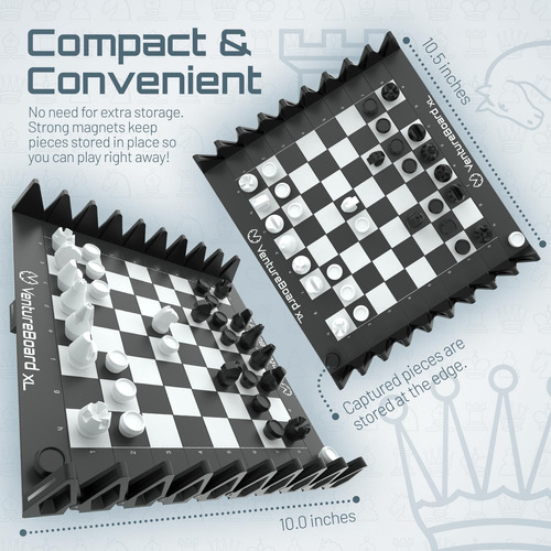 Conjunto De Mesa De Xadrez Magnético Único Ventureboard Xl