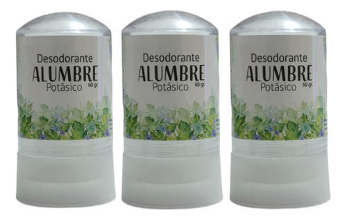 Pack 3 Desodorante Natural Piedra Alumbre Hipoalergénico. 
