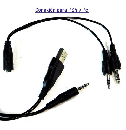 Imagen 5 de 9 de Auricular Gamer Pro Microfono Luces Led Pc Ps4 Usb Miniplug
