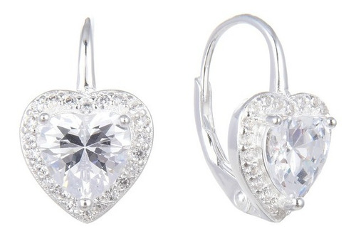 Aros Aritos Huggies Corazón De Plata 925 Argollitas Brillo