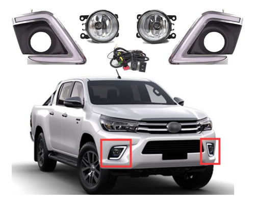 Kit Faros De Niebla Y Luz De Dia Hilux 2016 2017