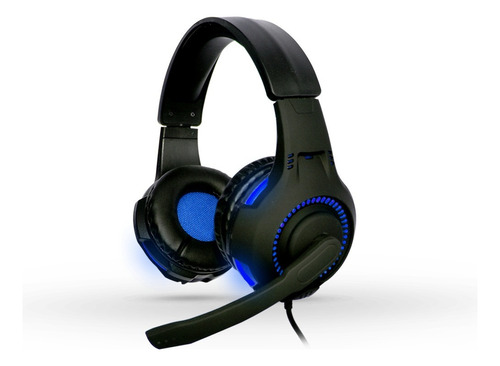 Naceb Tecnología  Audífonos Gamer con Micrófono Omnidireccional  NA-0304 Sonido de Alta Definición con Cancelación de Ruido color Negro con Azul