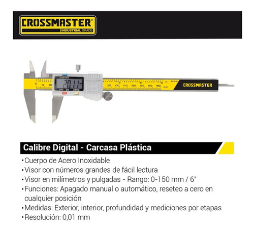 Calibre Digital Crossmaster 150 Mm Res 0.01mm 9936520