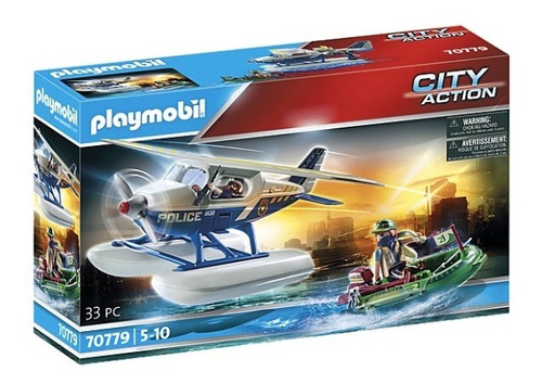 Playmobil Hidroavión De La Policía Y Bote