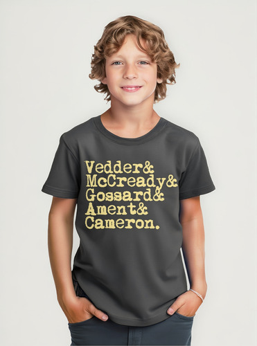 Playera Pearl Jam Vedder Mccready Gossard Ament Para Niño