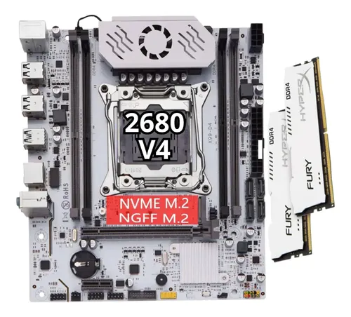 QIYIDA製 X99マザーボードセット xeon e5 2680 v4 Kit Placa Mãe X99 + Xeon E5-2680 V4 + 32gb Ecc Ddr4 - Qiyida