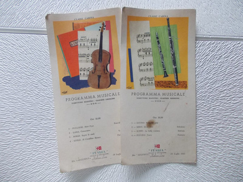 5158- Lote 2 Programas Musicales Barco  Augustus 1963