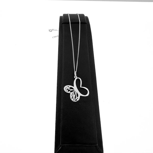 Dije Y Cadena Mariposa Monarca Grande Plata 925 Envio Gratis