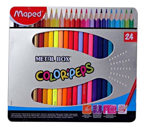 Lapices De Colores Maped En Caja De Metal X 24