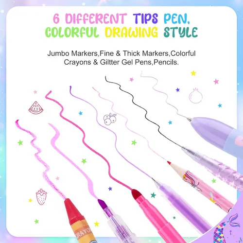 Mermaid Art Craft Kit For Kids, 56 Piece Set With Pencil ...